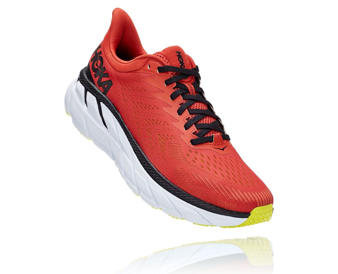 Hoka One One Clifton 7 South Africa - Mens Wide Running Shoes - Red / Black,CGWEB-0397